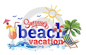 Summer beach vacation symbol
