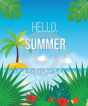 Summer beach vector background.