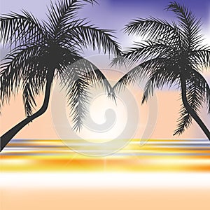 Summer Beach vector background