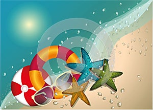 Summer beach vector concept,background, illustration