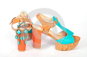 Summer beautiful high heels and beautiful earrings