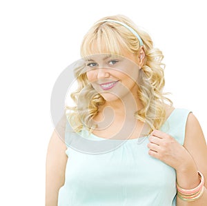 Summer beauty - young woman with hair band smiling