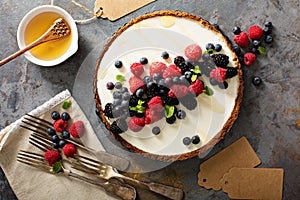 Summer berries and greek yogurt tart