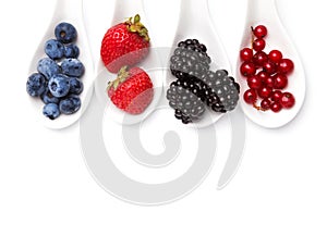 Summer berries on spoons