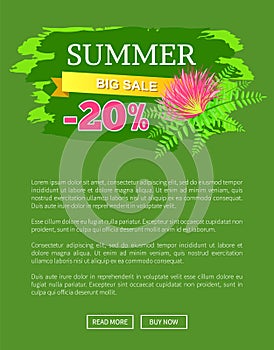 Summer Big Sale 20 Off Advertisement Label Flower