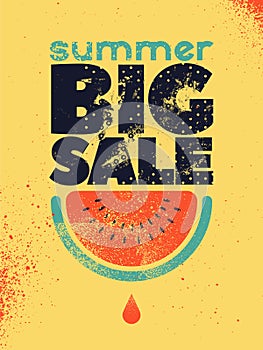Summer Big Sale typographical vintage style grunge poster design. Retro vector illustration.