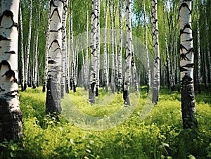 Summer birch wood