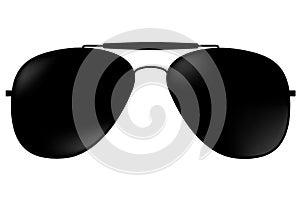 Summer black sunglasses with dark glasses. Vector illustration