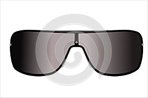 Summer black sunglasses with dark glasses. Vector illustration