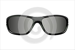 Summer black sunglasses with dark glasses. Vector illustration