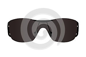 Summer black sunglasses with dark glasses. Vector illustration