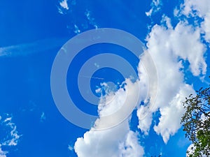 Summer blue sky cloud gradient light white background. Beauty clear cloudy