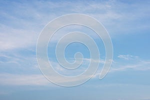 Summer blue sky cloud gradient light white background. Beauty clear cloudy in sunshine calm bright winter air bacground. Gloomy