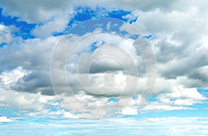 Summer Blue Sky Cloudscape Over Lake Michigan photo