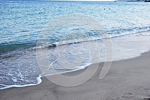 Summer blue sky sea coast sand background beach.