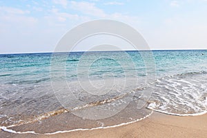 Summer blue sky sea coast sand background beach.