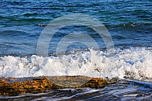 Summer blue sky sea coast sand background beach.