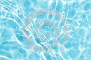 Summer blue water wave abstract or natural bubble texture background