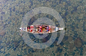 Summer boating on crystal clear umngot river in shnongpdeng