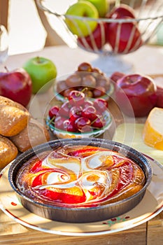 Summer breakfast in garden