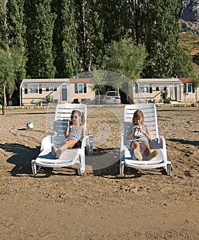 Summer breakfast at sand beach