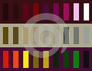 Summer bright color palette vector illustration. Trendy colour swatches. Colorful palettes fresh ideas. Technology color swatch.