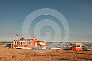 Summer cabins on the Northwest Passage near Cambridge Bay, Nunavut