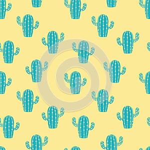 Summer cactus punchy pastel seamless pattern