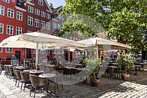 summer cafe on the street of the of Copenhagen