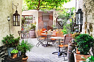 Summer cafe terrace photo
