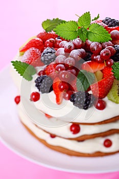 Summer cake with fresh berries