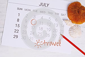Summer Calendar Schedule.