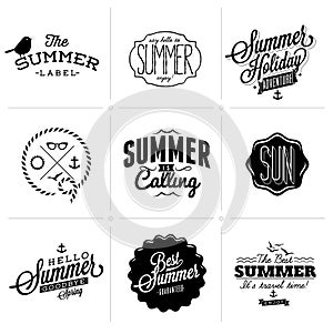 Summer calligraphic designs set