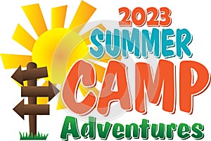 Summer Camp Adventures 2023 Logo Blank signs