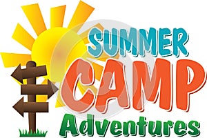Summer Camp Adventures Logo Blank signs
