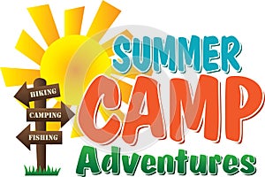 Summer Camp Adventures Logo with sign photo