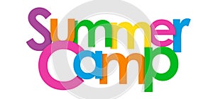 SUMMER CAMP overlapping letters banner