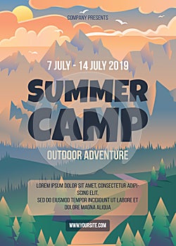 Summer camp poster template