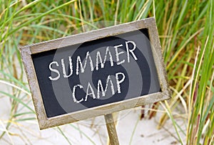 Summer camp on sign