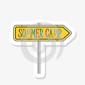 Summer camp sign. Camping and adventure sticker, Summer holiday