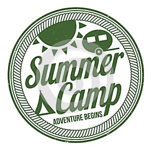 Summer camp sign or stamp