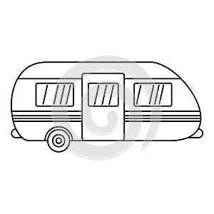 Summer camp trailer icon, outline style