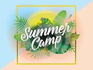 Summer camp. Vector background for posters and banners.