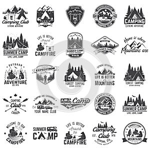 Summer camp. Vector illustration. Concept for shirt or logo, print, stamp or tee.