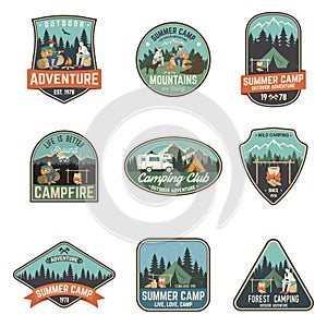 Summer camp. Vector illustration. Concept for shirt or logo, print, stamp or tee.