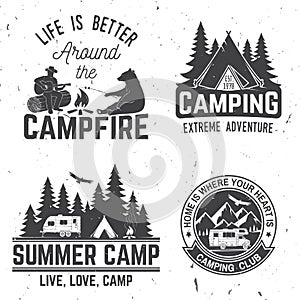 Summer camp. Vector illustration. Concept for shirt or logo, print, stamp or tee.