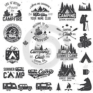 Summer camp. Vector illustration. Concept for shirt or logo, print, stamp or tee.