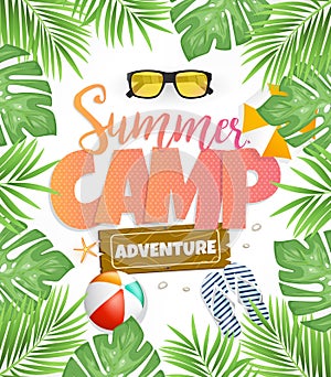 Summer Camp Vector Poster Design for Adventure