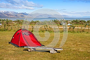 Summer camping adventure in Iceland photo