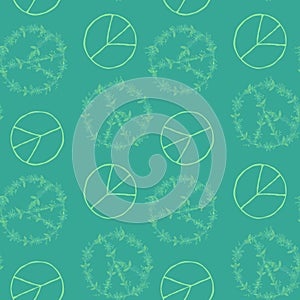 Summer cartoon seamless peace sign and flower pattern for wrapping paper and fabrics and linens